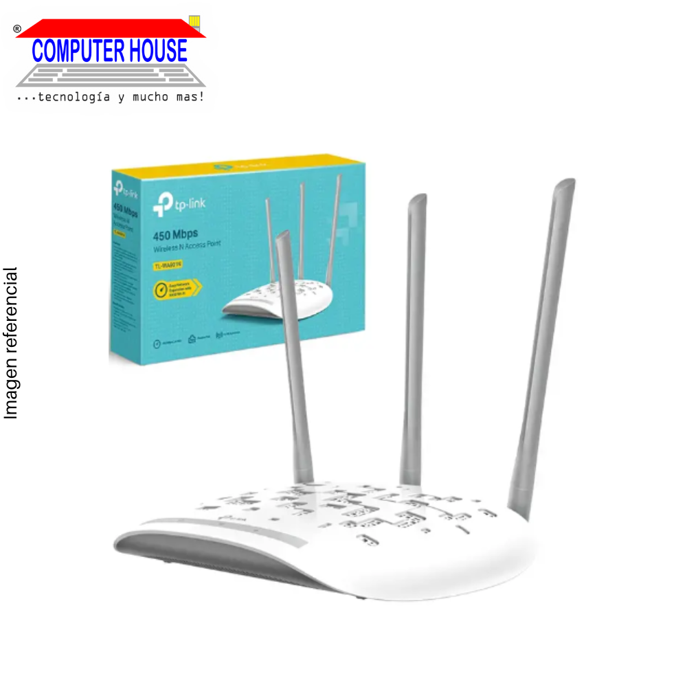 Access Point/Repetidores TP-LINK TL-WA901N, 2.4GHz (hasta 450Mbps), 3 antenas.