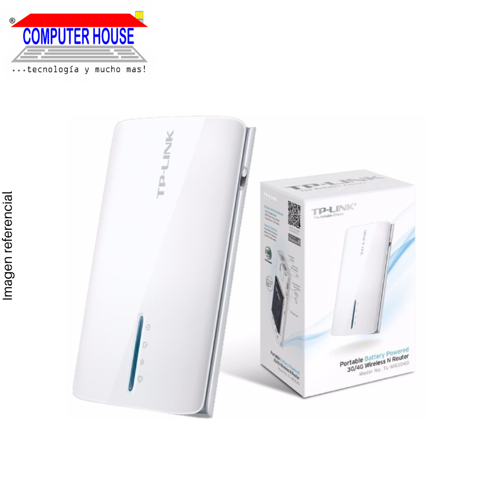 Router TP-LINK TL-MR3040, USB 3G/4G, 2.4GHz (hasta 150Mbps), RJ45 10/100Mbps, Router Portatil.