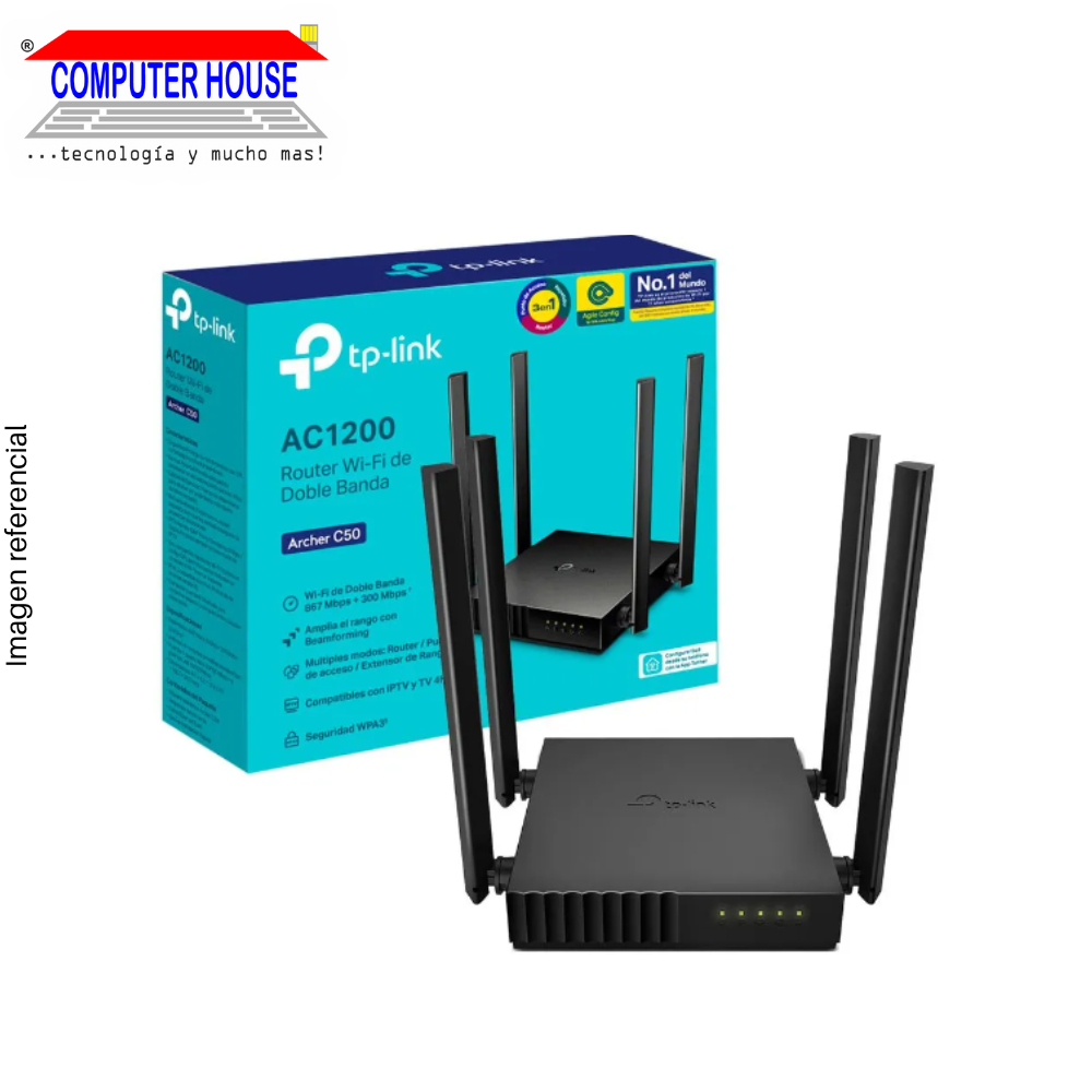 TP-LINK Archer C64 Router, AC1200, MU-MIMO, Wi-Fi 5, Dual Band 2.4GHz (up to 400Mbps) and 5GHz (up to 867Mbps).