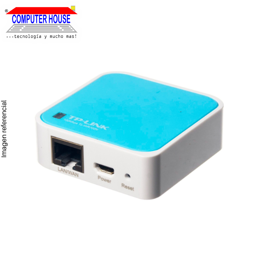 TP-LINK TL-WR702N Router, 2.4GHz (up to 150Mbps), RJ45 10/100Mbps, Portable Router.