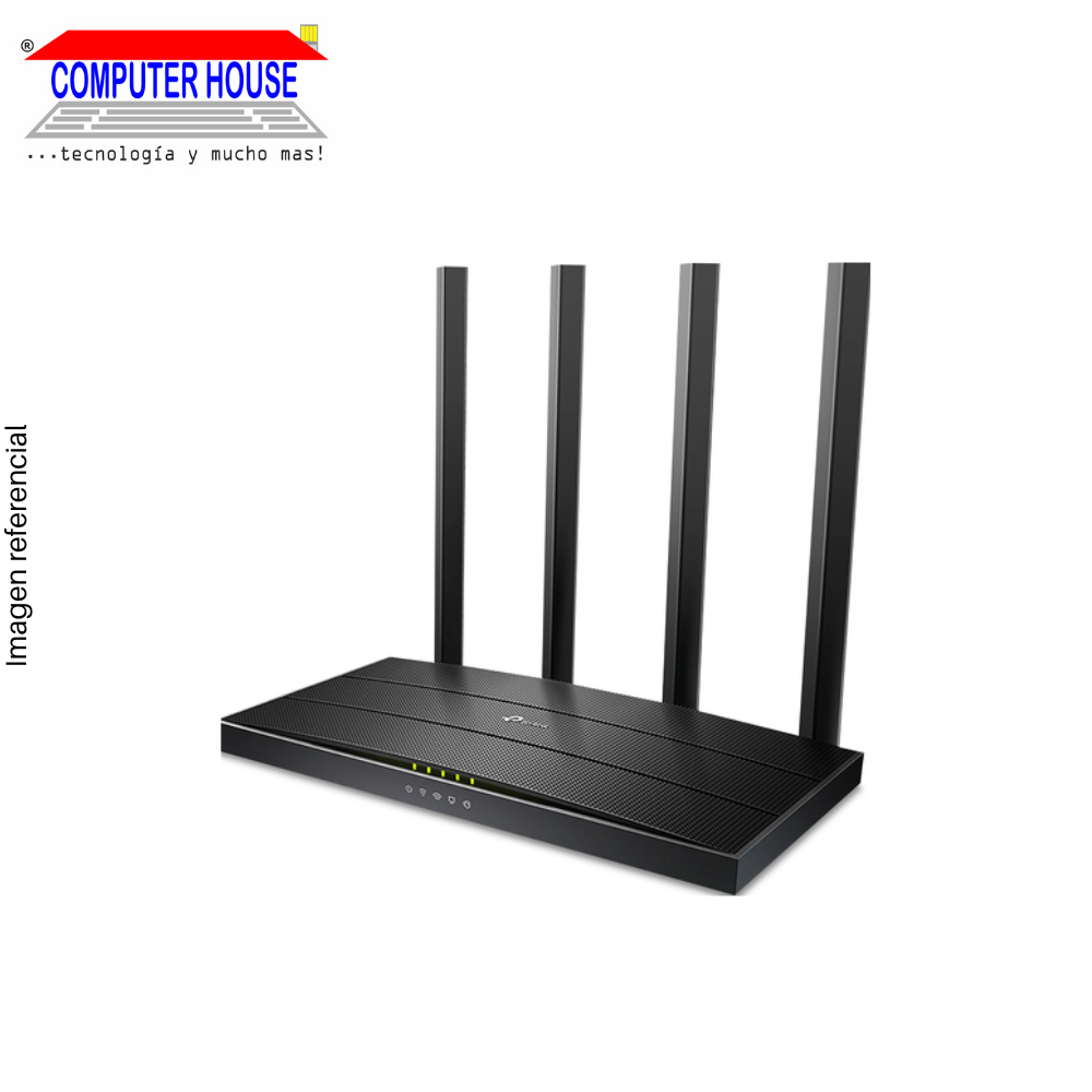 TP-LINK Archer C6 Router, AC1200, MU-MIMO, Wi-Fi 5, Dual Band 2.4GHz (up to 300Mbps) and 5GHz (up to 867Mbps).