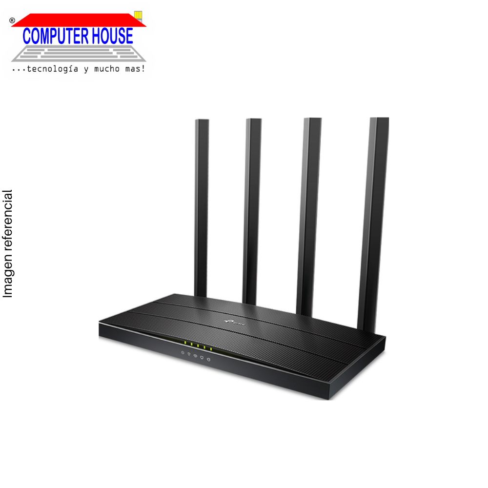 Router TP-LINK Archer C6, AC1200, MU-MIMO, Wi-Fi 5, Doble Banda 2.4GHz (hasta 300Mbps) y 5GHz (hasta 867Mbps).