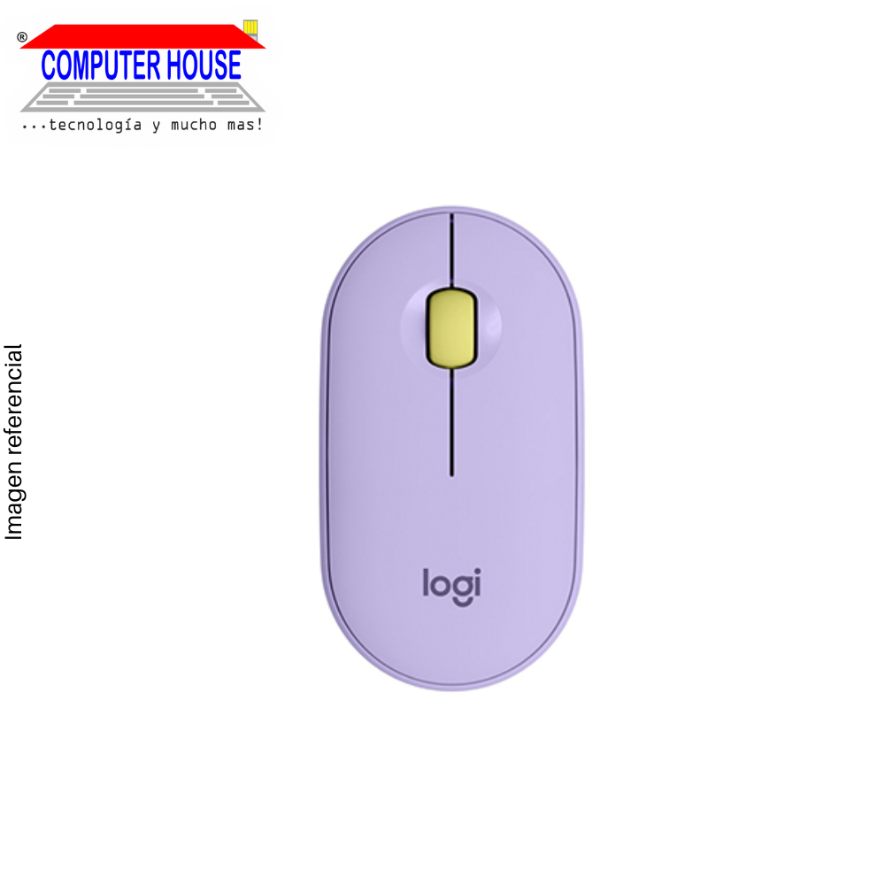 LOGITECH M350 Pebble Silent Wireless Mouse, Lavender, USB Receiver and Bluetooth Connection. 