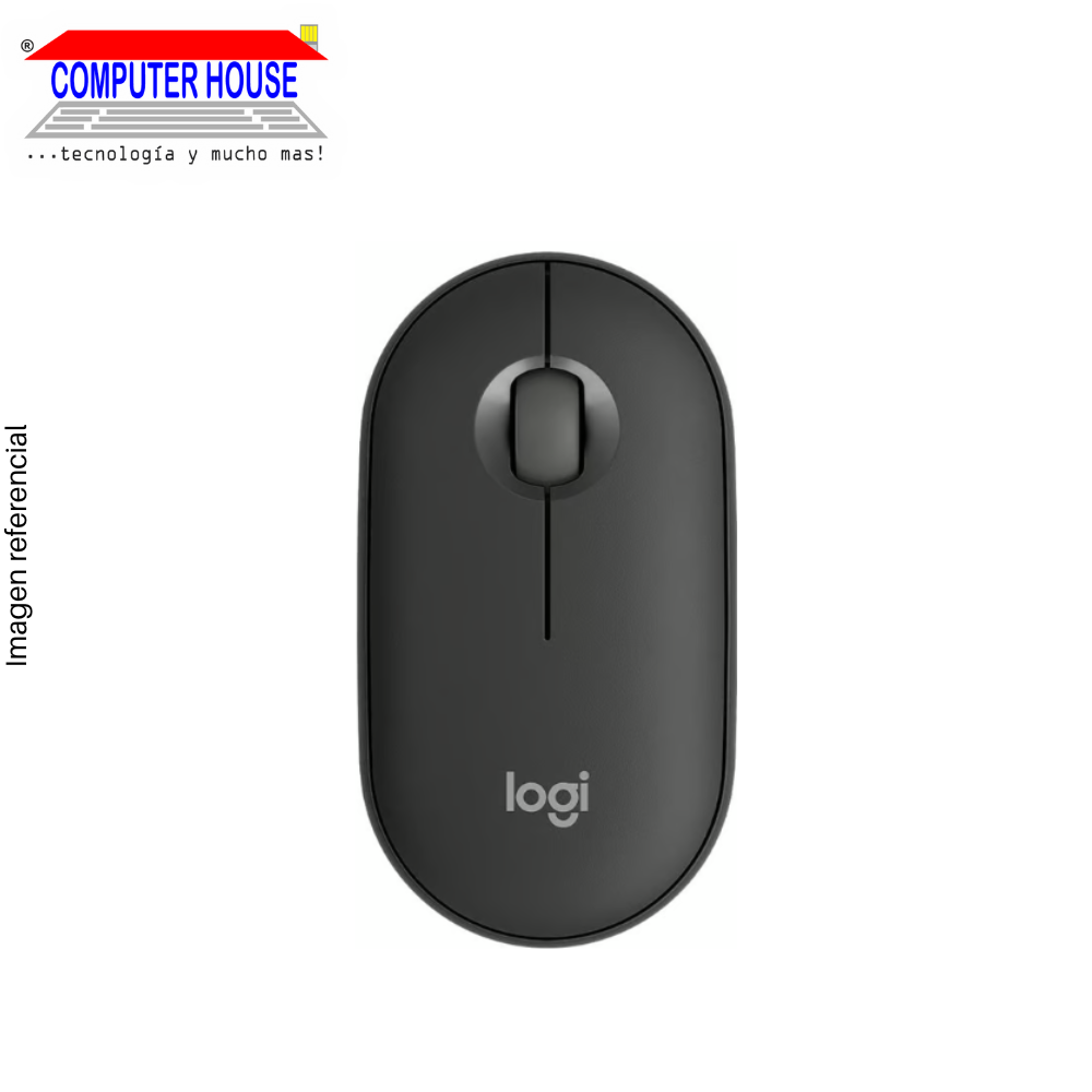 LOGITECH M350s Pebble 2 Silent Wireless Mouse, Black, USB Receiver and Bluetooth Connection. 