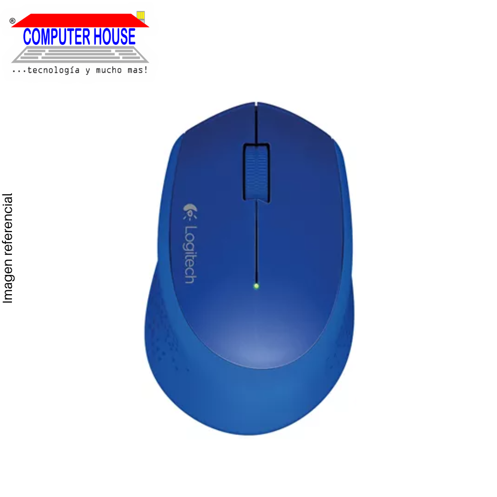 Mouse Inalámbrico LOGITECH M280, Azul, Receptor USB.