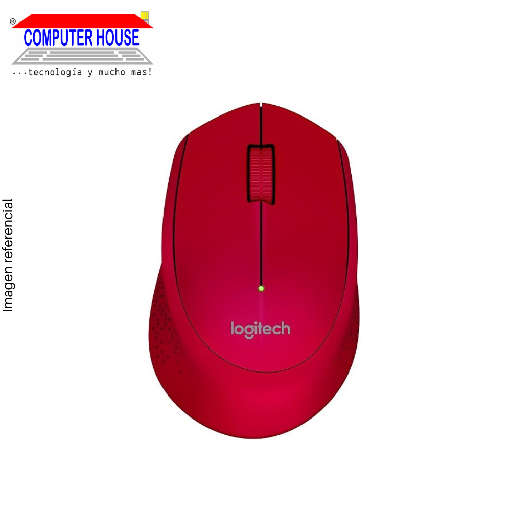 LOGITECH M280 Wireless Mouse, Red, USB Receiver.