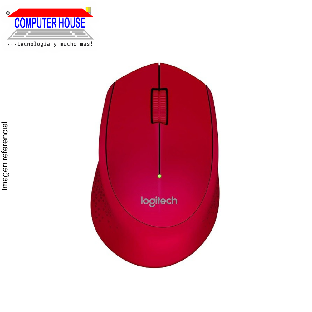 Mouse Inalámbrico LOGITECH M280, Rojo, Receptor USB.