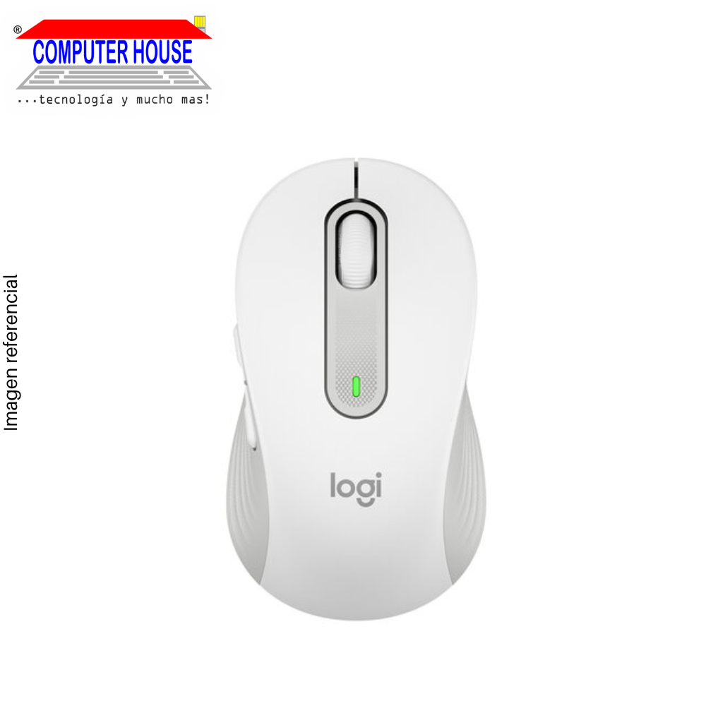 Mouse Inalámbrico LOGITECH Signature M650 Silent, Blanco, Receptor USB y Conexión Bluetooth.