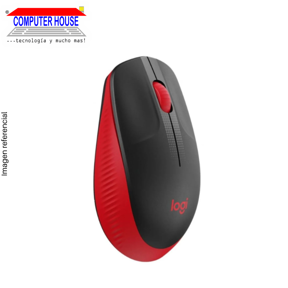 LOGITECH M190 Wireless Mouse, Red, USB Receiver.
