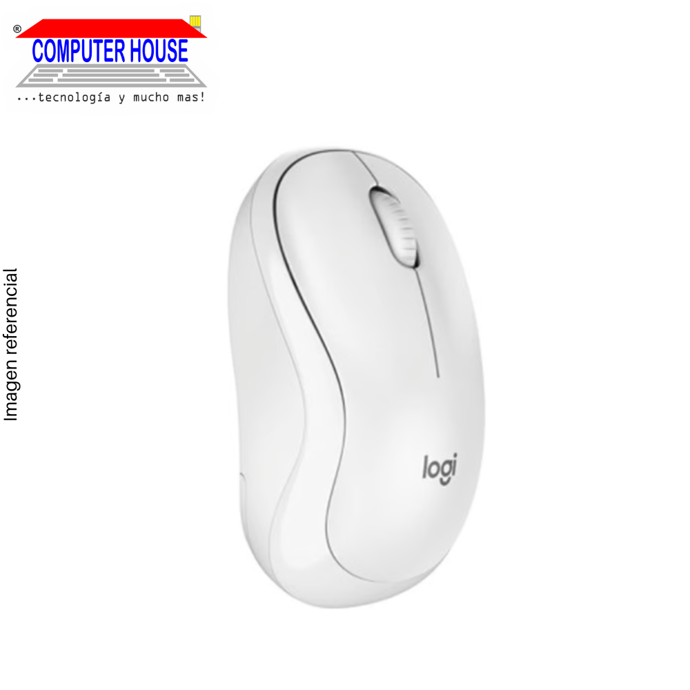 Mouse Inalámbrico LOGITECH M240 Silent, Blanco, Conexión Bluetooth.