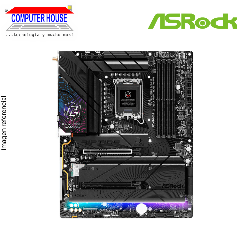 ASROCK Z790 Riptide WiFi Motherboard, DDR5, ATX, LGA1700 Socket, Supports 14th, 13th and 12th Generation Intel Processors. 