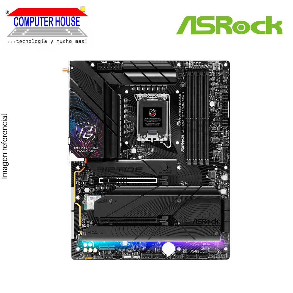 MotherBoard ASROCK Z790 Riptide WiFi, DDR5, ATX, Socket LGA1700, Soporta Procesadores de 14va, 13va y 12va Generación Intel.