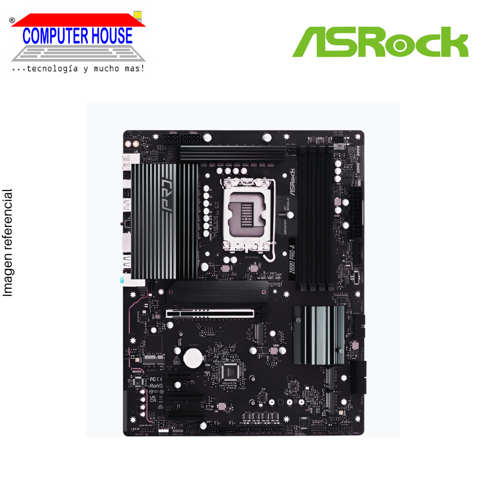 ASROCK Z890 Pro-A Motherboard, DDR5, ATX, LGA1851 Socket, Supports 14th, 13th and 12th Generation Intel Processors. 