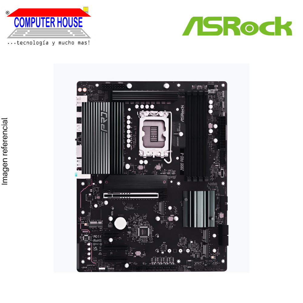 MotherBoard ASROCK Z890 Pro-A, DDR5, ATX, Socket LGA1851, Soporta Procesadores de 14va, 13va y 12va Generación Intel.