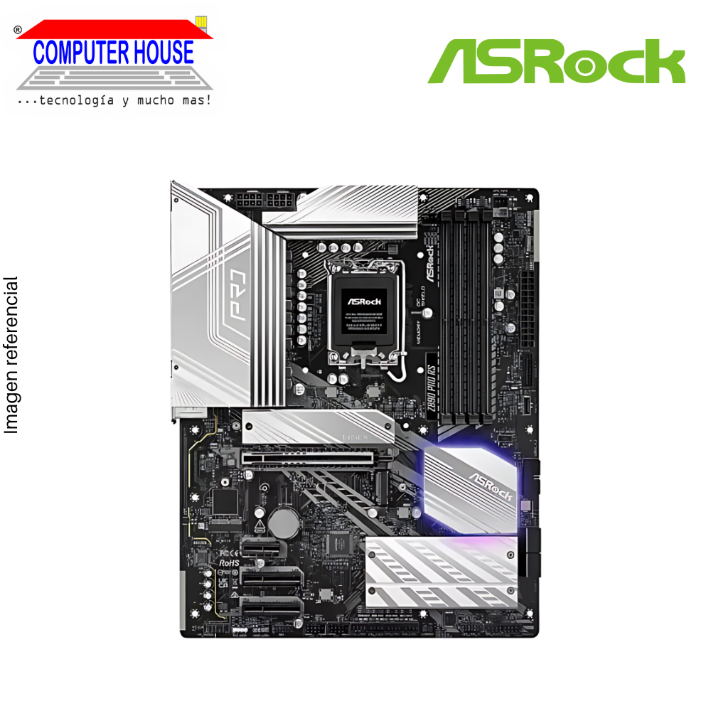 ASROCK Z890 Pro-RS Motherboard, DDR5, ATX, LGA1851 Socket, Supports 14th, 13th and 12th Generation Intel Processors. 