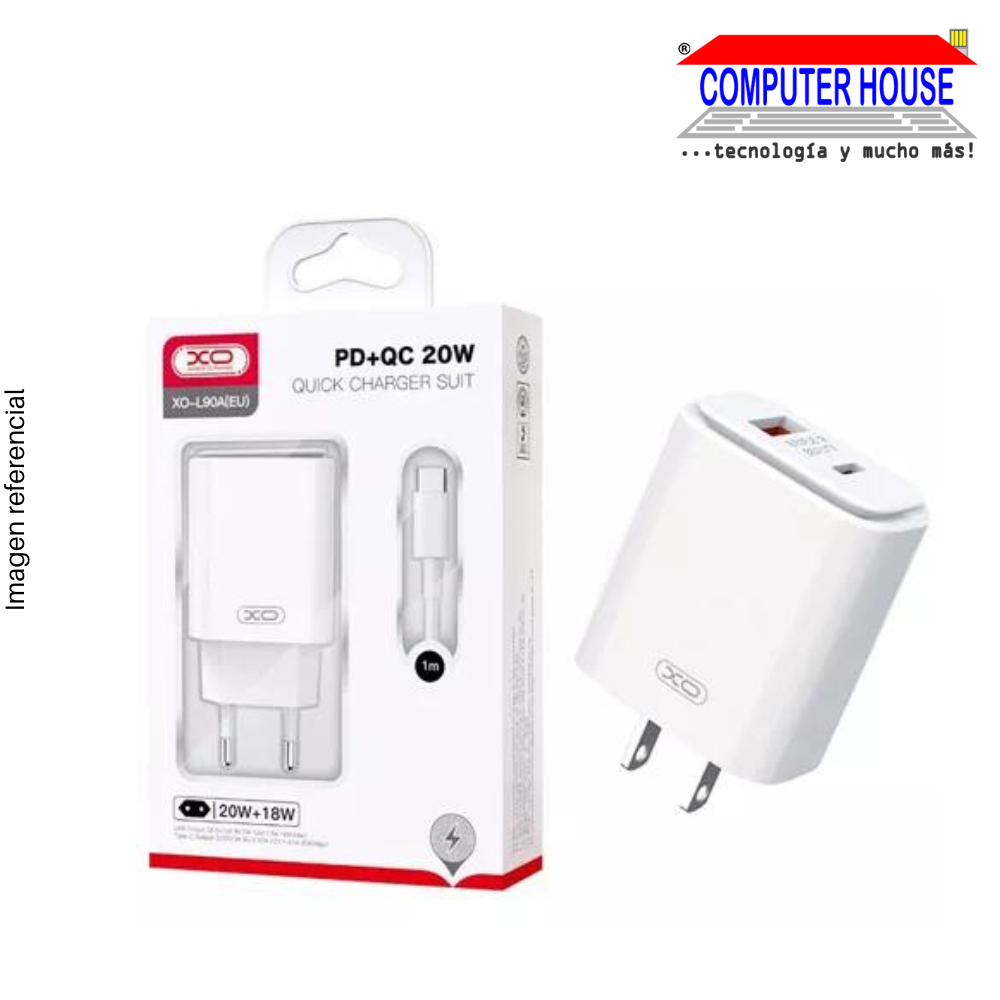 XO CHARGER, 20W Fast Charging - USB-A and USB-C (L90A)