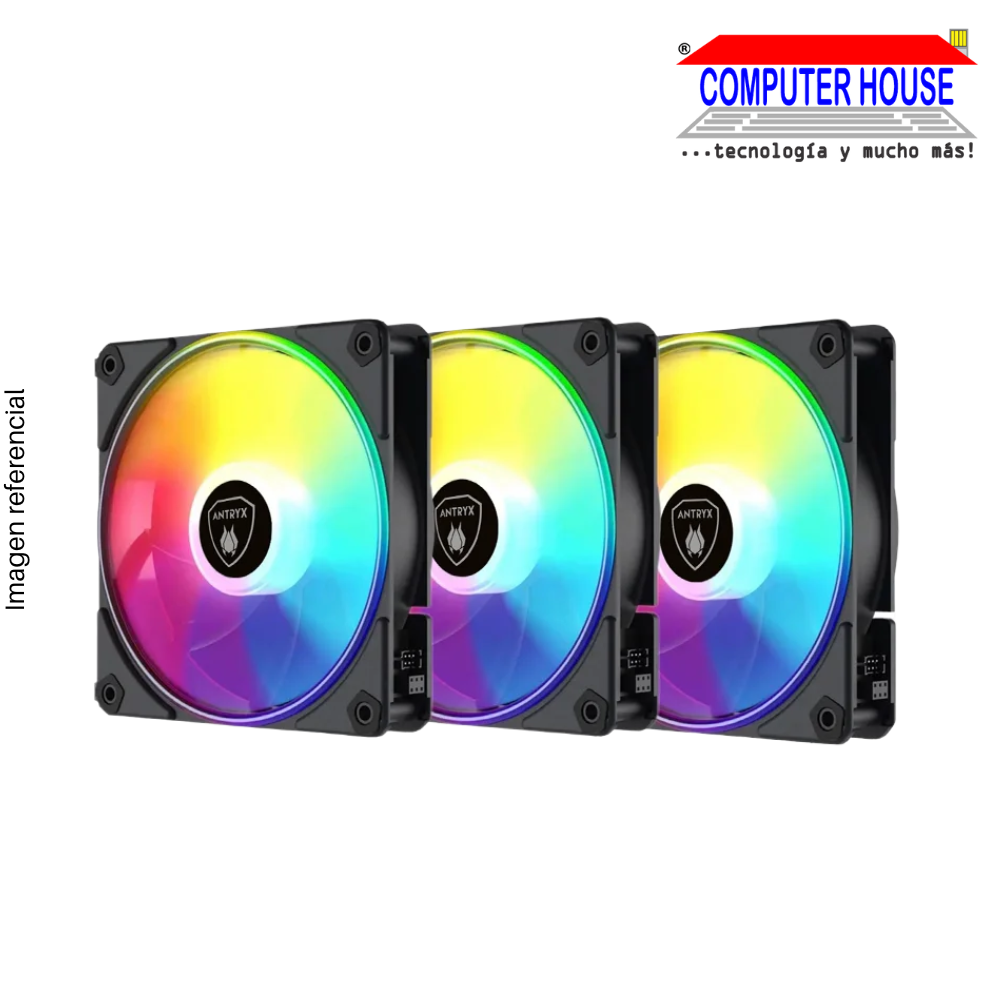 KIT ARGB ANTRYX LYNK FAN LF120 BLACK 120MM X3, MODULAR, CONTROLLER (AAK-LF120KX3C)