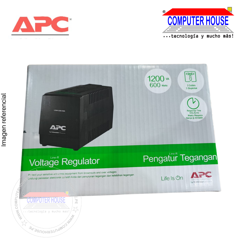 APC 1200VA / 600W Voltage Stabilizer, 3 220V outlets, (LSW1200-IND)