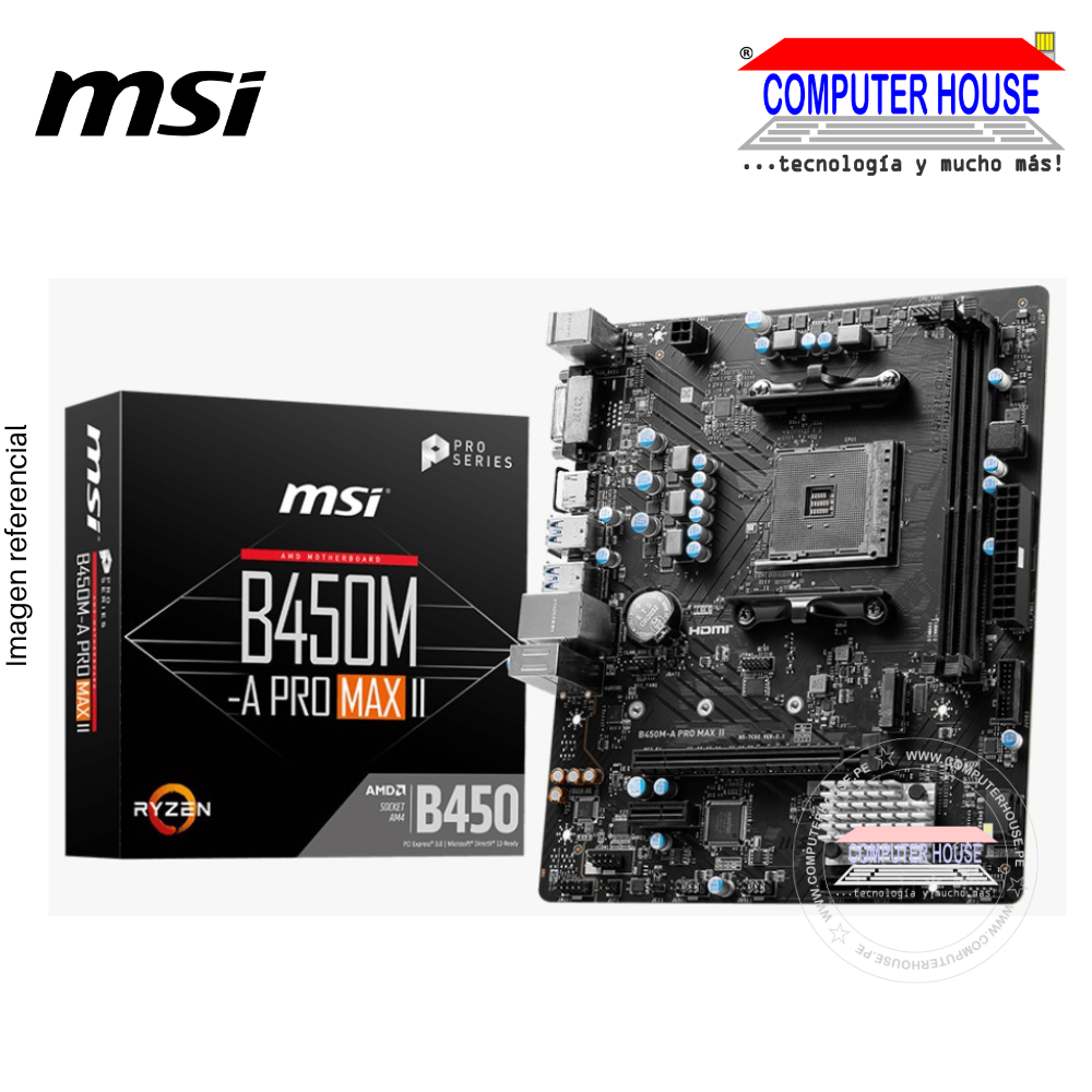 Motherboard MSI B450M-A PRO MAX II, Chipset AMD B450, AM4, HDMI, DVI-D, mATX