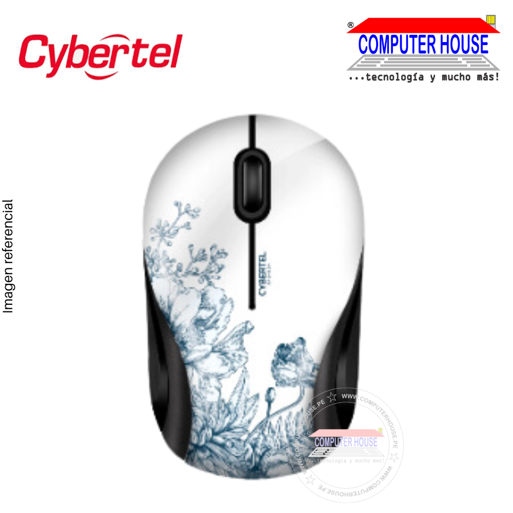 Mouse Inalámbrico Cybertel Fashioon M326, Receptor USB.