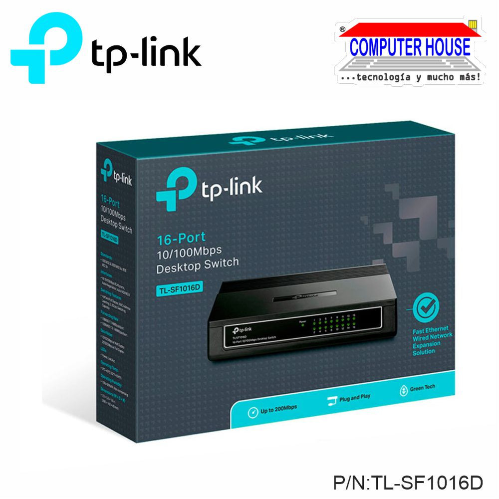 TP-LINK TL-SF1016D, Switch 16 puertos a 10/100 Mbps.