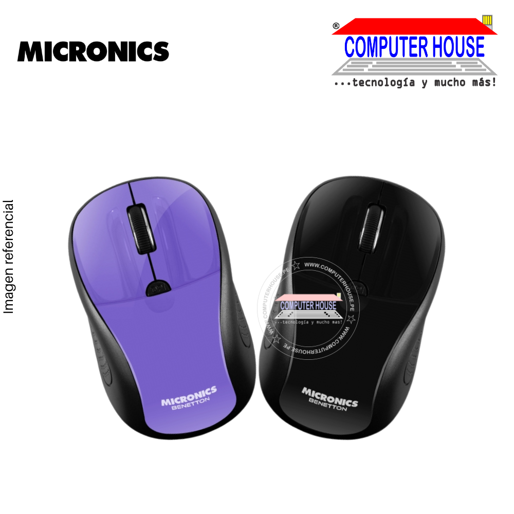 Mouse Inalámbrico Micronics Benetton M705, Receptor USB.