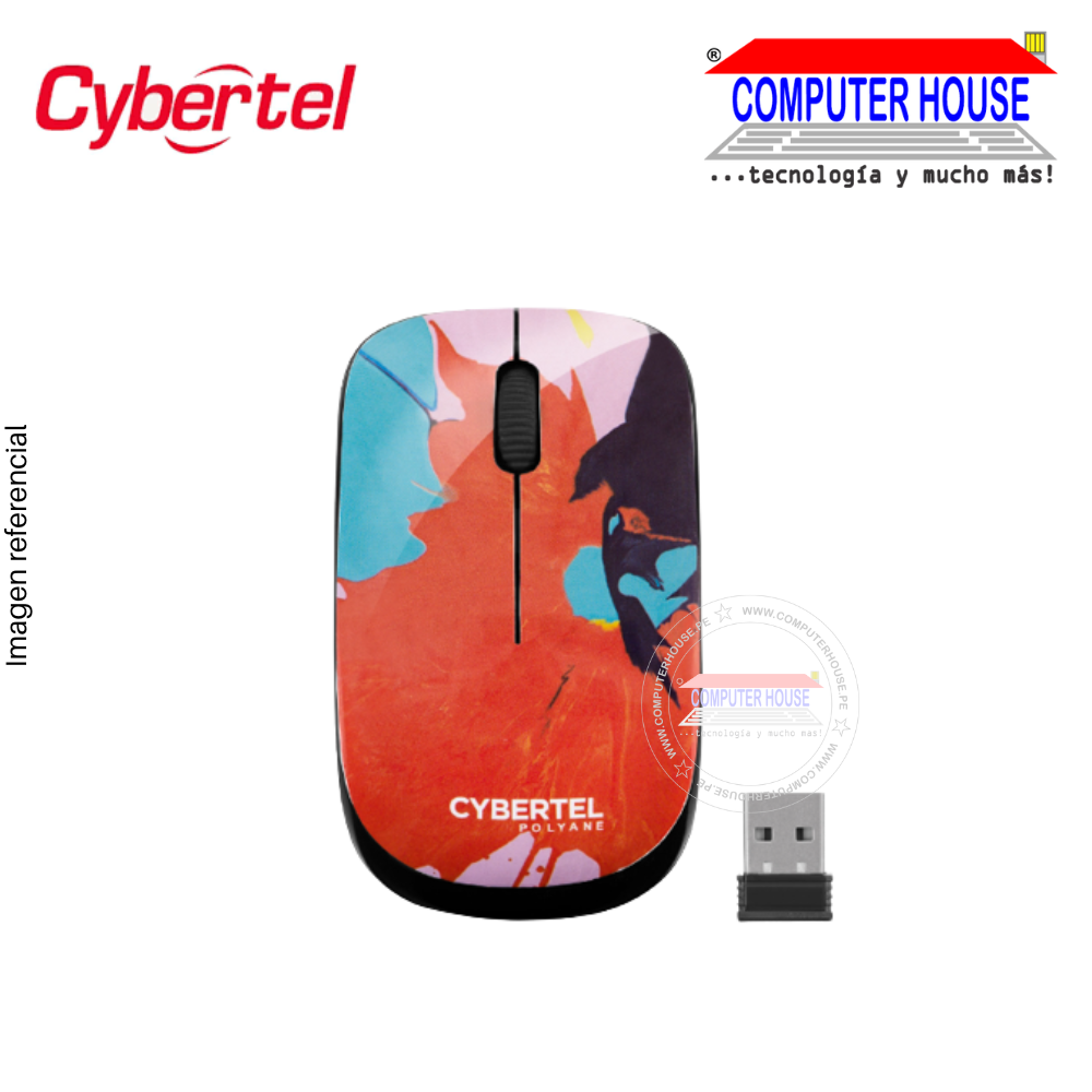 Mouse Inalámbrico Cybertel Polyane M315, Receptor USB.