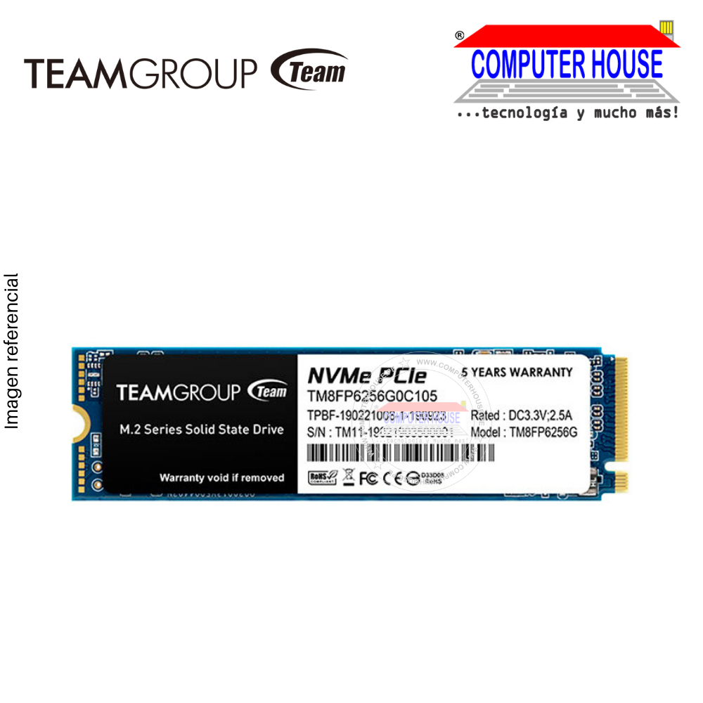 TeamGroup 256GB MP33 M.2 NVMe PCIe SSD (Max Read 1600MB/s, Max Write 1000MB/s)