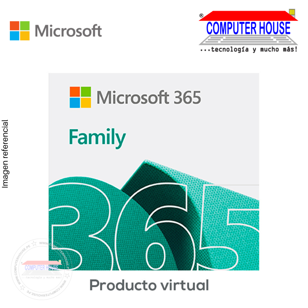 Microsoft Office 365 FAMILY 6PC, 1 year, Virtual License (ESD) (6GQ-00088)