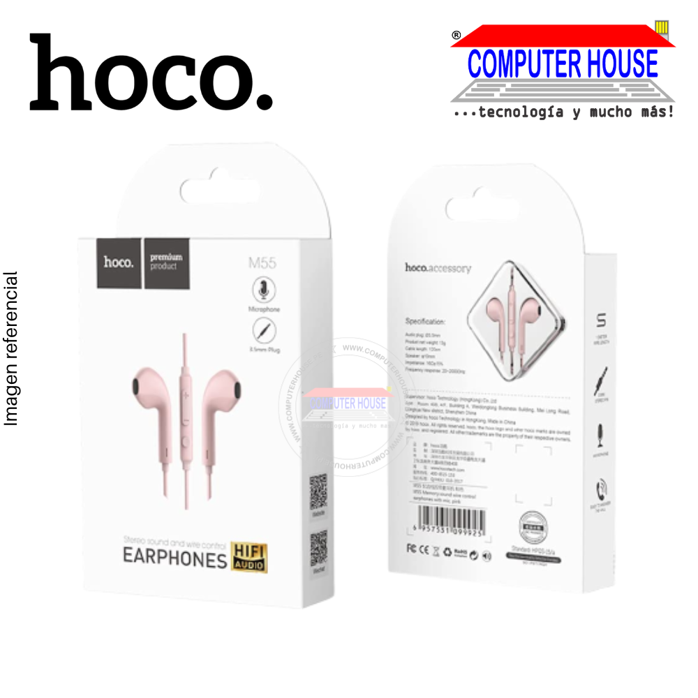 Audífono alámbrico HOCO M55 con microfono – COMPUTER HOUSE