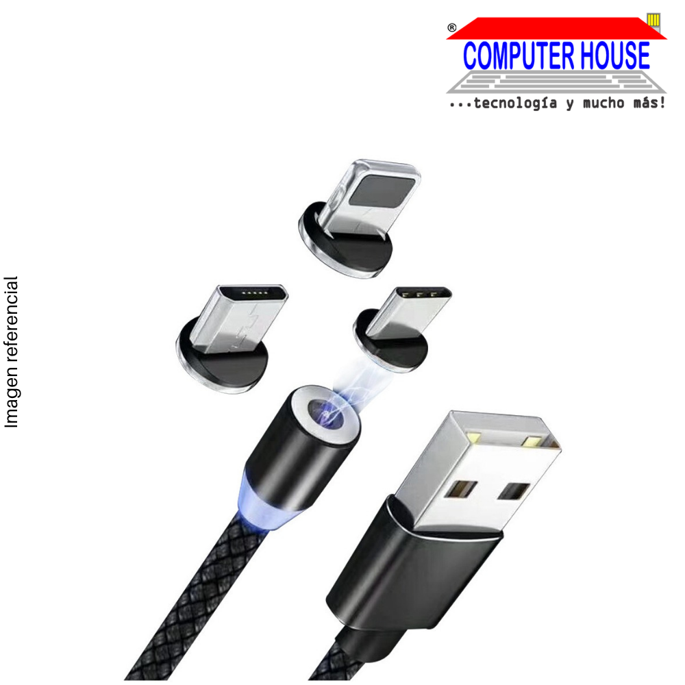 Cable para Smartphone X-CABLE 3 en 1 Metal Magnético Lightning/Tipo-C/V8