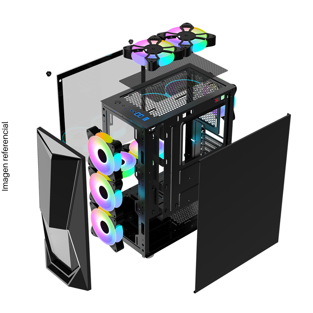 Case 1St Player DK-3, Black, WITHOUT SOURCE, transparent side, RGB.