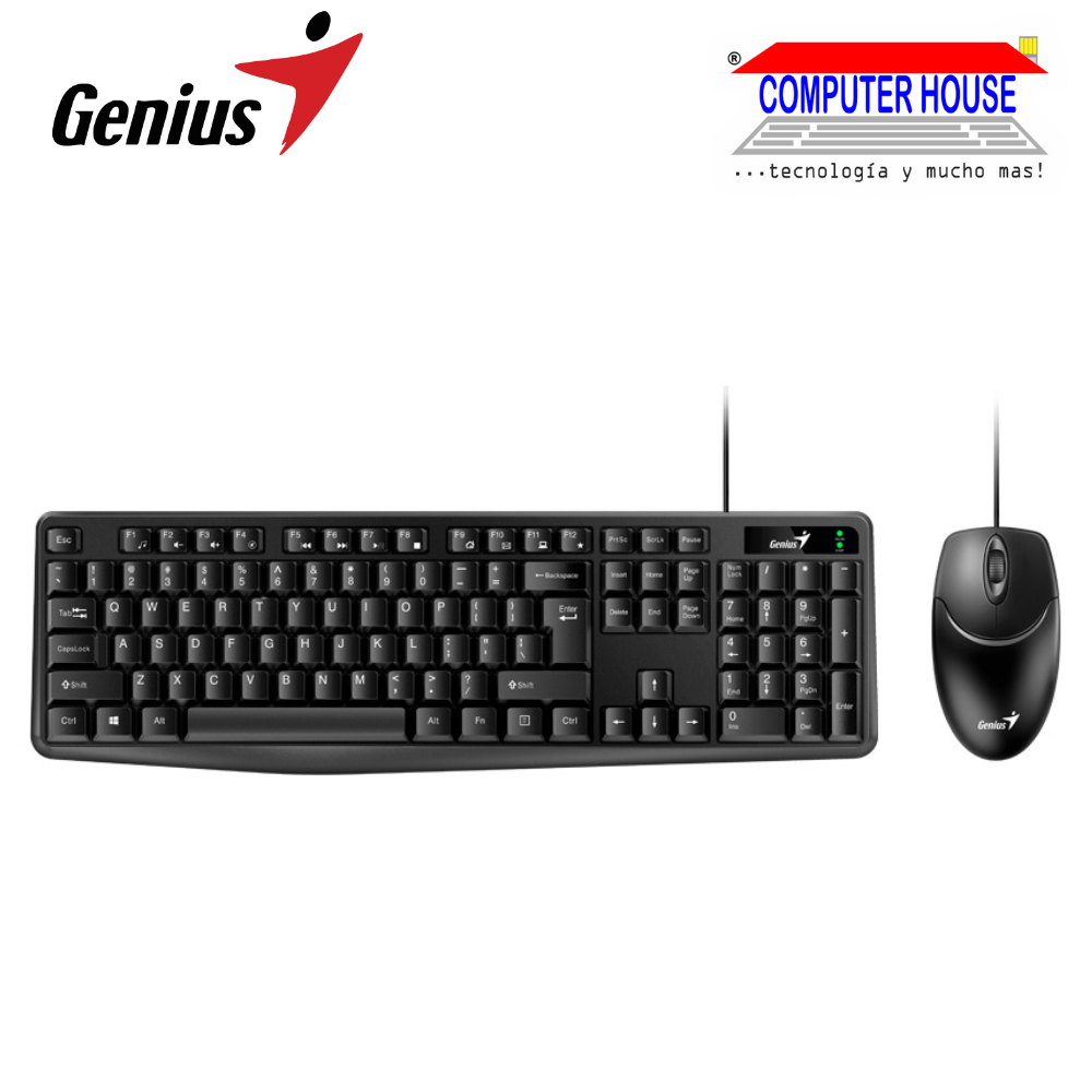 GENIUS KM-170 Wired Keyboard + Mouse Kit, USB-A Connection.