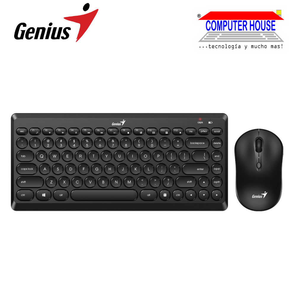 GENIUS Luxemate Q8000 Wireless Keyboard + Mouse Kit, USB Receiver.