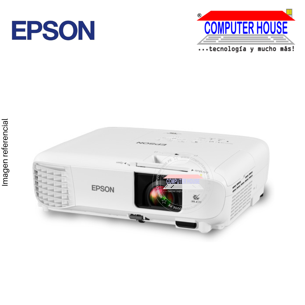 Proyector EPSON PowerLite E20, 3400 Lumenes, 1024x768, HDMI, 3LCD, Altavoz 5W.