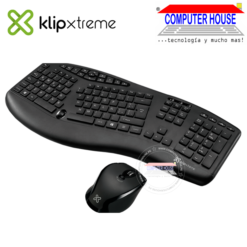 KlipXtreme Majestik KBK-500 Wireless Keyboard + Mouse Kit, USB Receiver. 