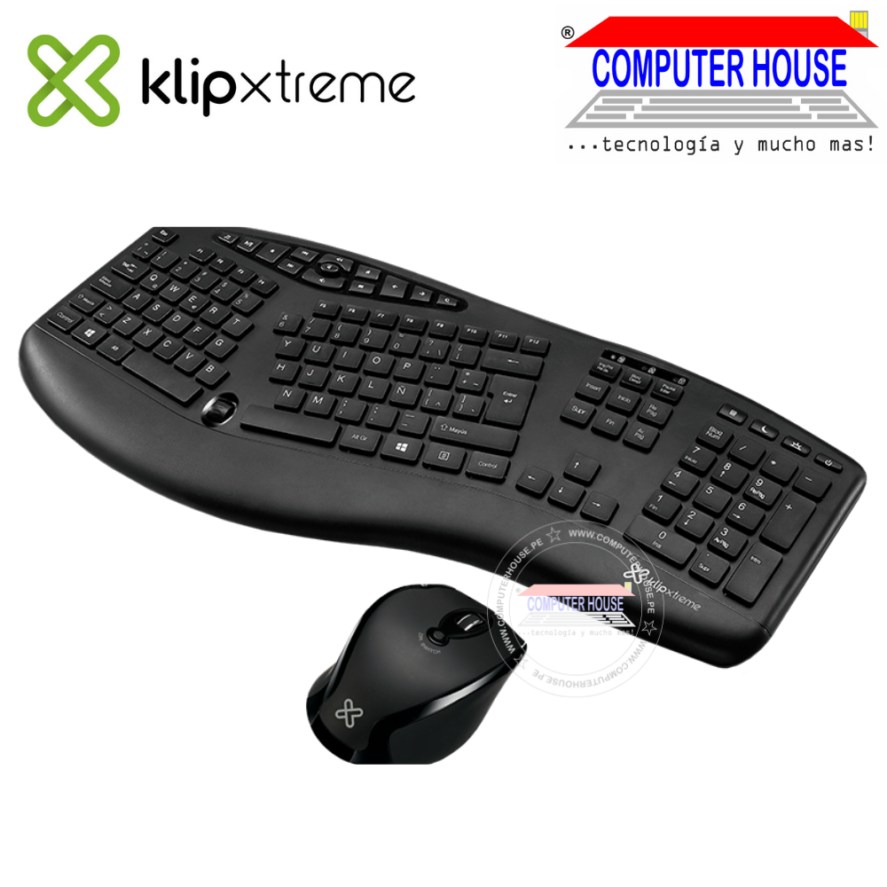 KLIP XTREME Kit inalámbrico teclado mouse KBK-500 premium Majestik duo conexión USB.