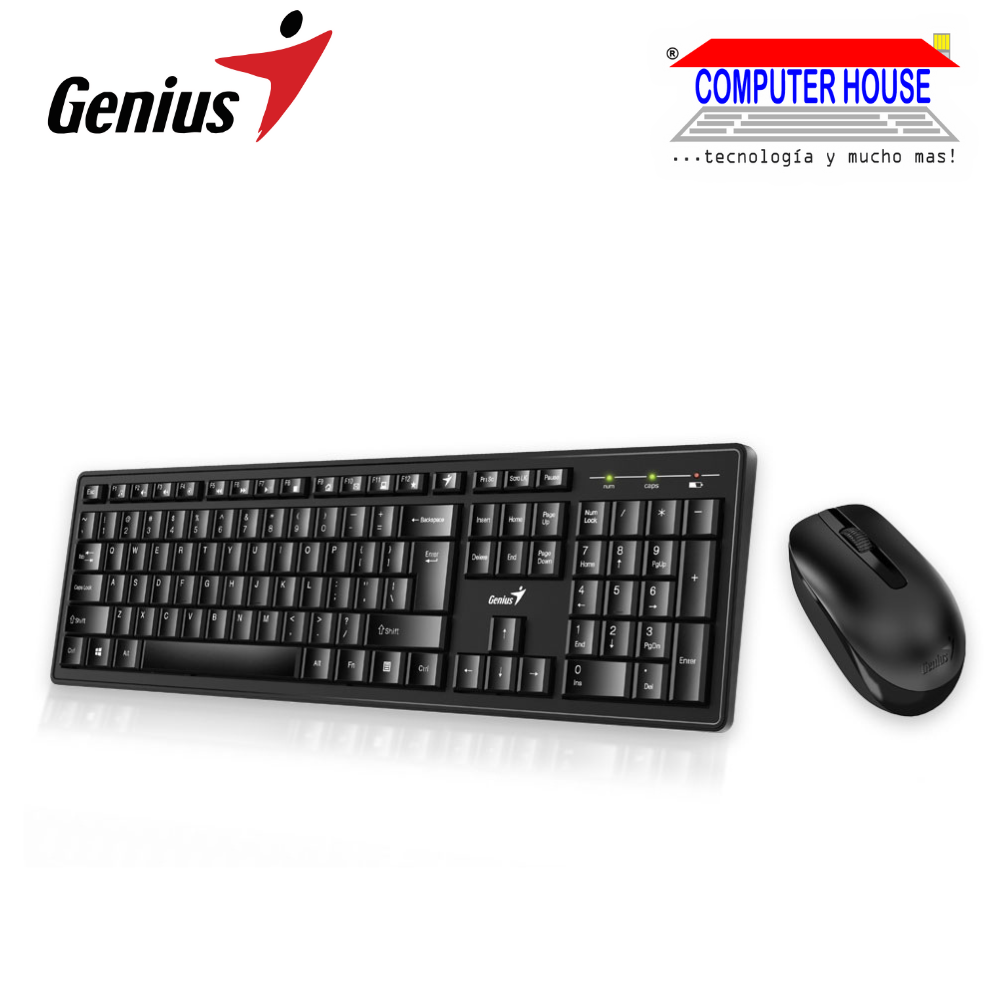 Kit Teclado Mouse Inalambrico GENIUS KM 8200 Receptor USB. Computer House