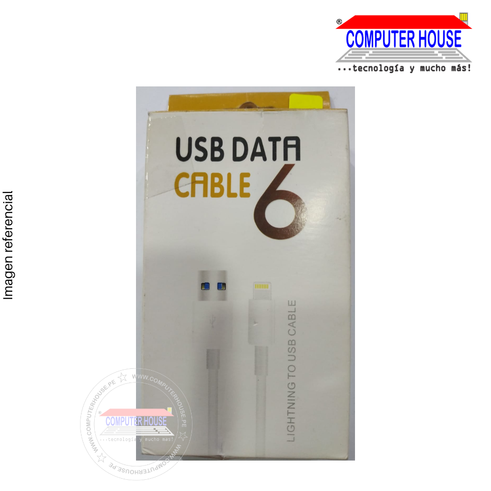 Cable Data 6 USB a Lightning blanco