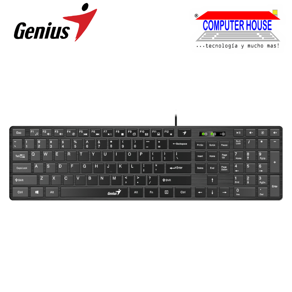 GENIUS Slimstar 126 wired keyboard (31310017401) USB connection. 
