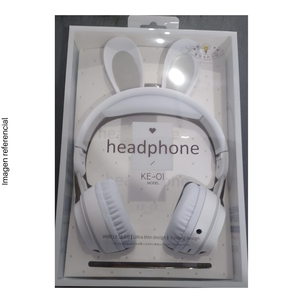 Audífono Inalámbrico Bluetooth KE-01, diseño orejas de Conejo.