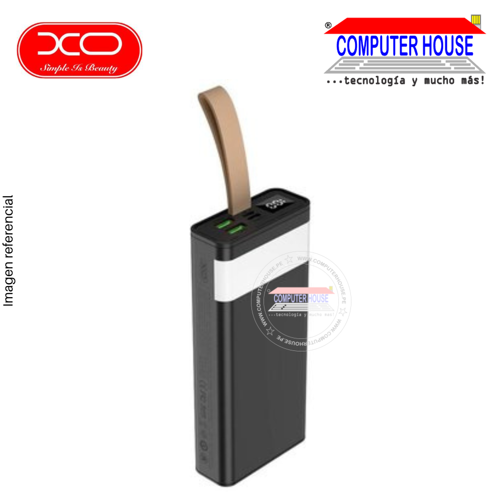 Power Bank XO X0-PR130 40,000mAh conexión Output 2 USB, Input 1 Tipo C + 1 Micro USB, batería portatil.