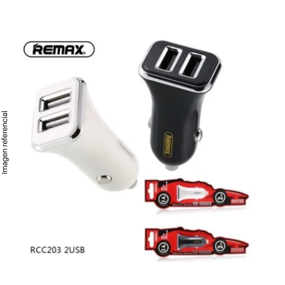 Cargador para auto REMAX RCC203 conexión 2 USB 2.4A