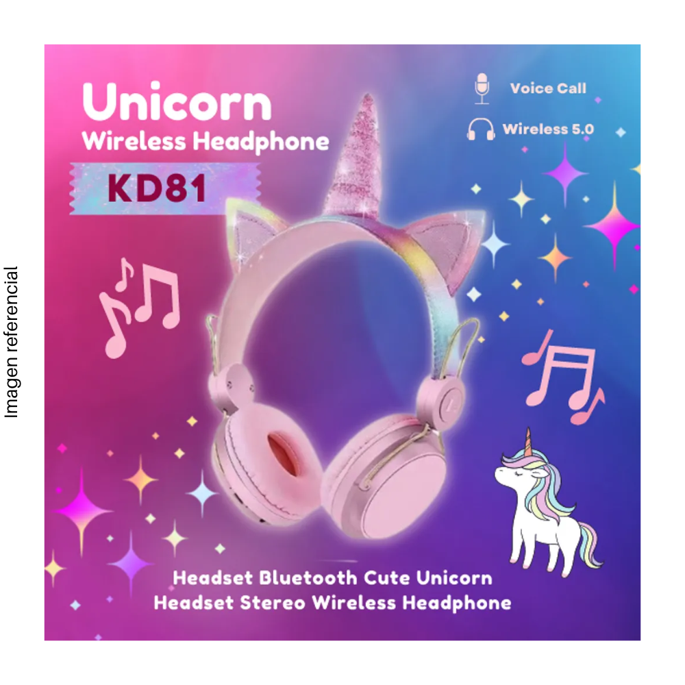 KD81 Unicorn Headband Bluetooth Wireless Headphones with Microphone - Colors