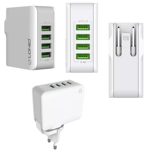 LDNIO USB to MICRO 4 PORTS AUTO-ID 4.4A charger
