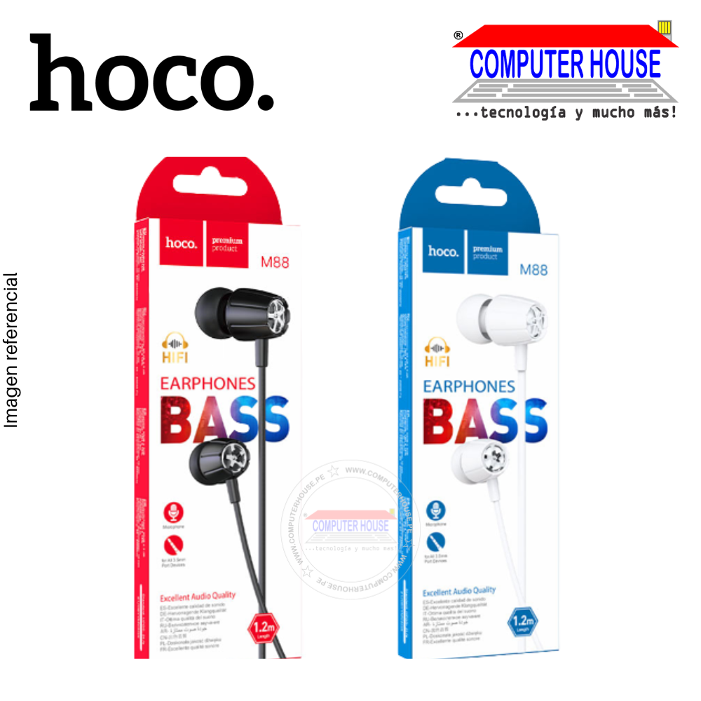 Audífono alámbrico HOCO M88 con microfono.
