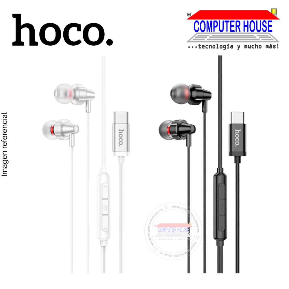 Audífono Alámbrico HOCO M90, Con micrófono, Conexión USB Tipo-C.