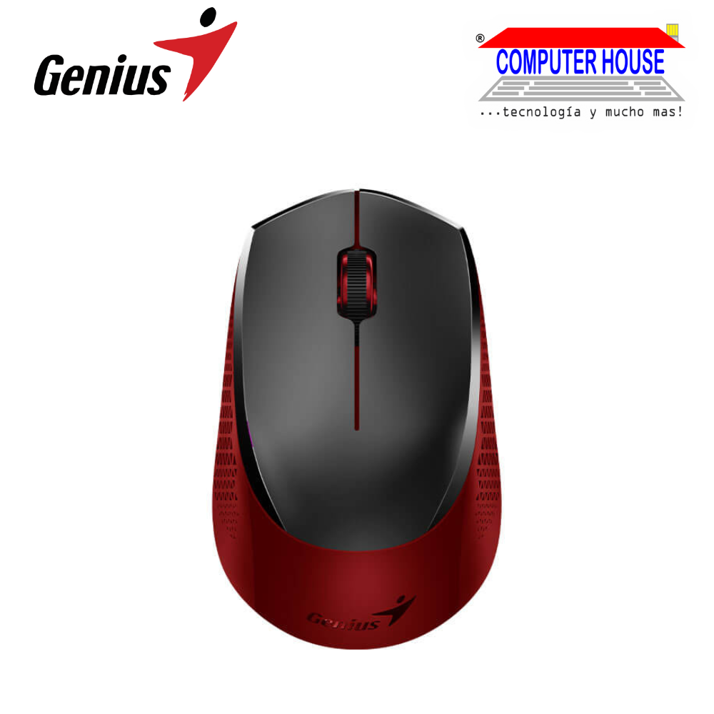GENIUS NX-8000S Wireless Mouse, Blueeye, Silent Red, USB Receiver.