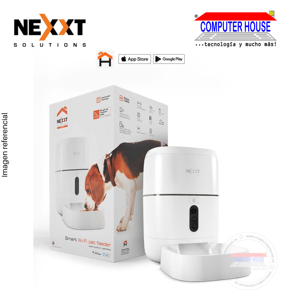 NEXXT SMART PET FOOD DISPENSER, schedules food time, diet, monitoring and speaking through the device. (NHA-P610) 
