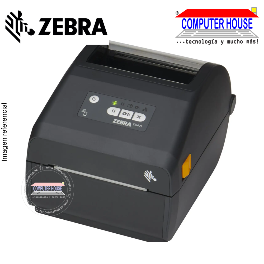 Impresora ZEBRA Ticketera Térmica ZD421 Conexion Ethernet y USB, incluye cables (ZD4A042-301E00EZ)